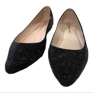 Gianni Bini Adaleigh black rhinestone sparkle flats, size 8M